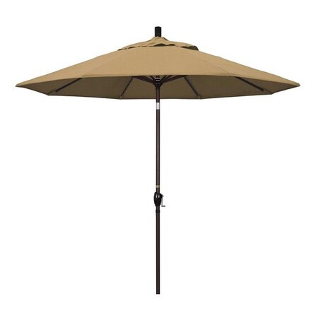 California Umbrella California Umbrella GSPT908117-F72 9 ft. Aluminum Market Umbrella Push Tilt - Bronze-Olefin-Straw GSPT908117-F72